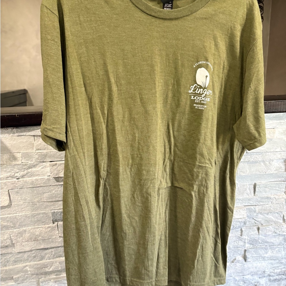Unisex Olive Green Graphic Short Sleeve T‑Shirt